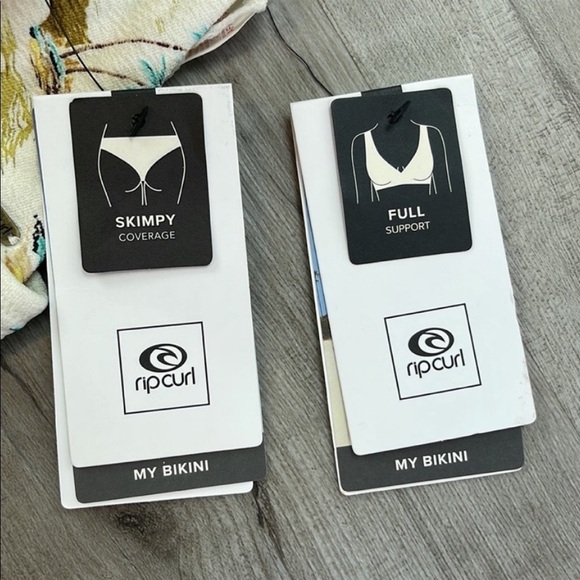 ☀️RIP CURL☀️ POSTCARDS DEEP V TOP POSTCARDS SKIMPY PANT BIKINI SET - Picture 13 of 16